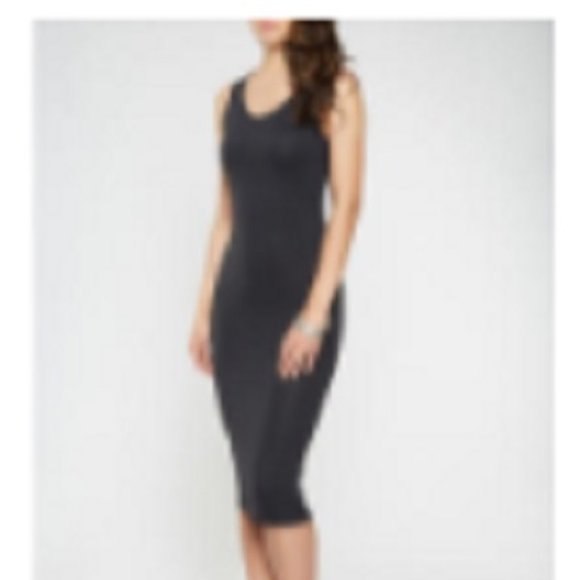 RainbowShops.com Soft Knit Midi Tank Dress Black S - Picture 1 of 1